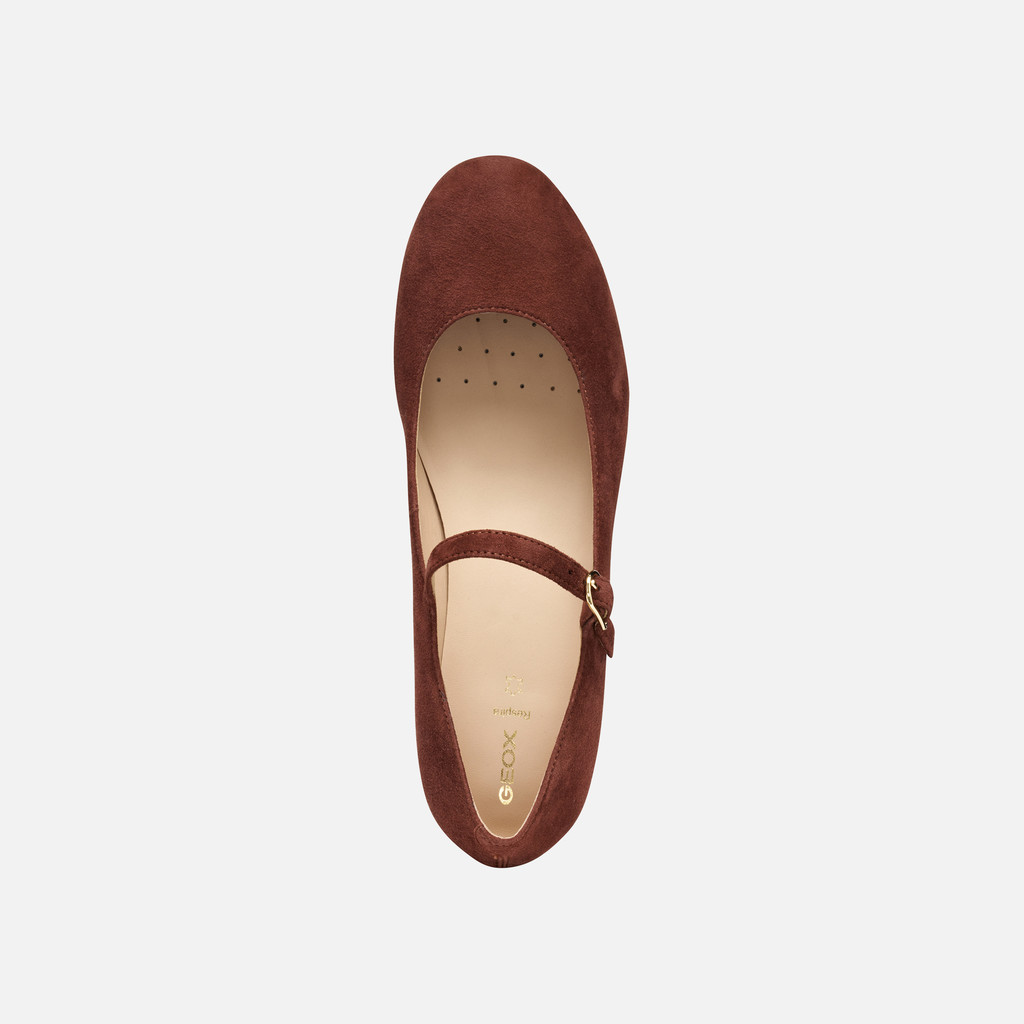 Ballet flats with strap FLORETIA WOMAN Wine - image number 5 | GEOX