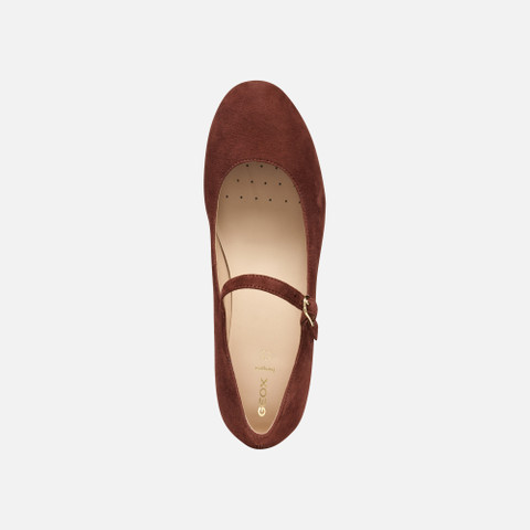 Ballet flats with strap FLORETIA WOMAN Wine - image number 5 | GEOX