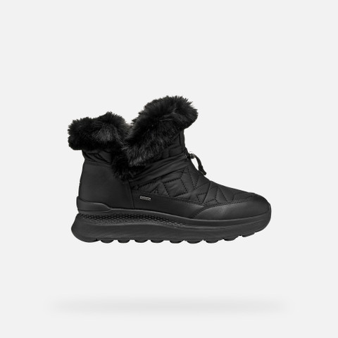 Fur-trimmed ankle boots SPHERICA ACTIF X2 ABX WOMAN Black - image number 1 | GEOX