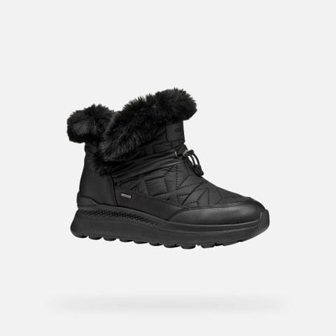 Fur-trimmed ankle boots SPHERICA ACTIF X2 ABX WOMAN Black - image number 2 | GEOX