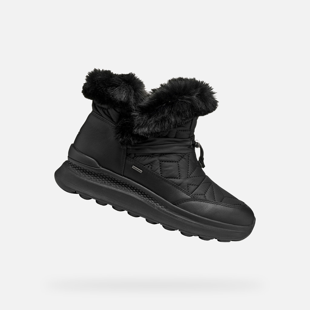 Fur-trimmed ankle boots SPHERICA ACTIF X2 ABX WOMAN Black - image number 0 | GEOX