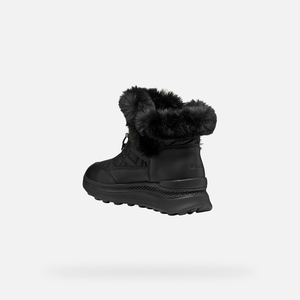 Fur-trimmed ankle boots SPHERICA ACTIF X2 ABX WOMAN Black - image number 3 | GEOX
