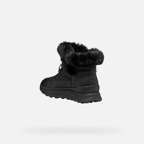 Fur-trimmed ankle boots SPHERICA ACTIF X2 ABX WOMAN Black - image number 3 | GEOX