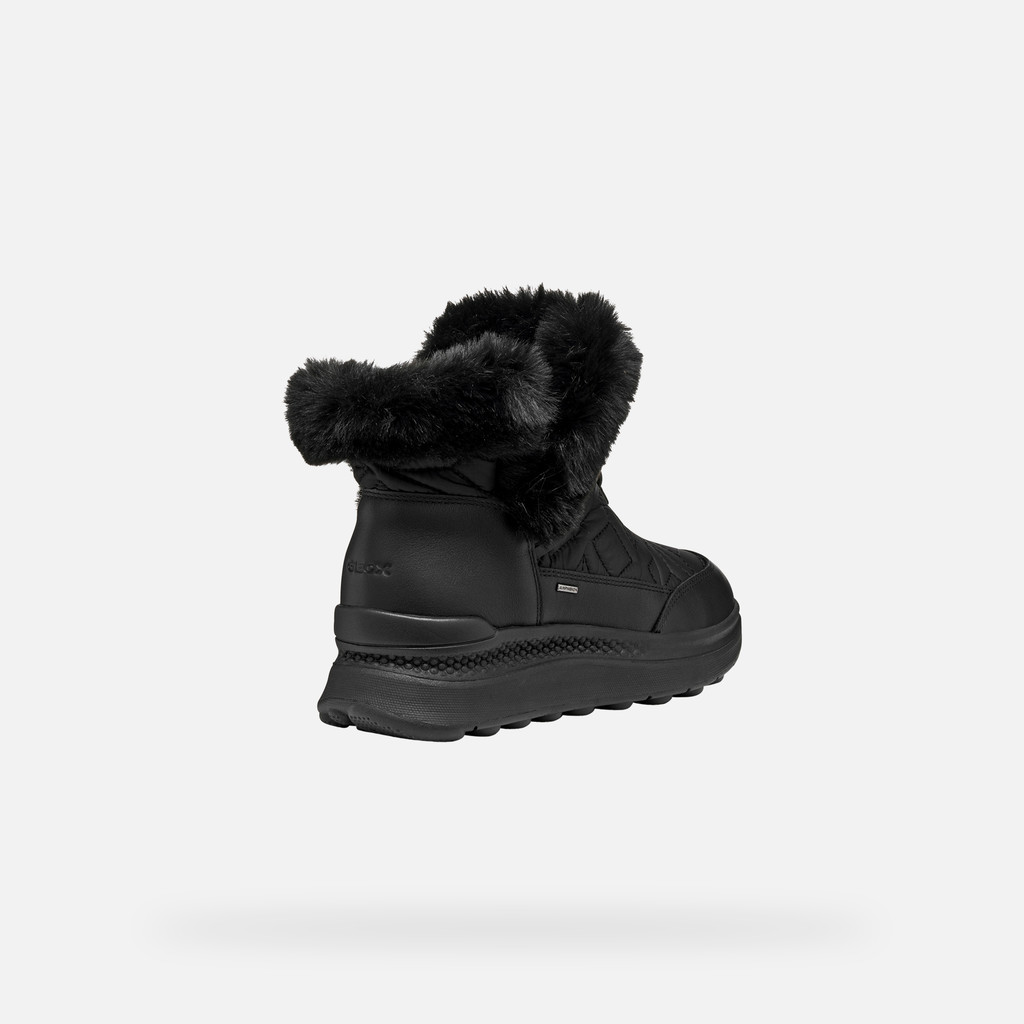 Fur-trimmed ankle boots SPHERICA ACTIF X2 ABX WOMAN Black - image number 4 | GEOX