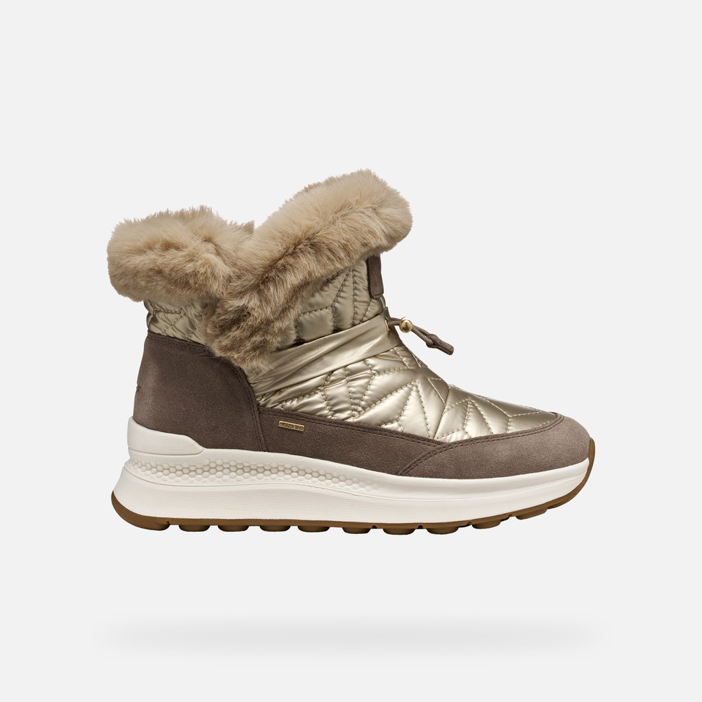 Fur-trimmed ankle boots SPHERICA ACTIF X2 ABX WOMAN Light taupe/Taupe - image number 1 | GEOX