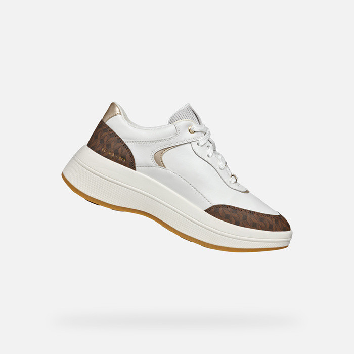 Low top sneakers SPHERICA ECUB-3 WOMAN White/Dark Brown | GEOX