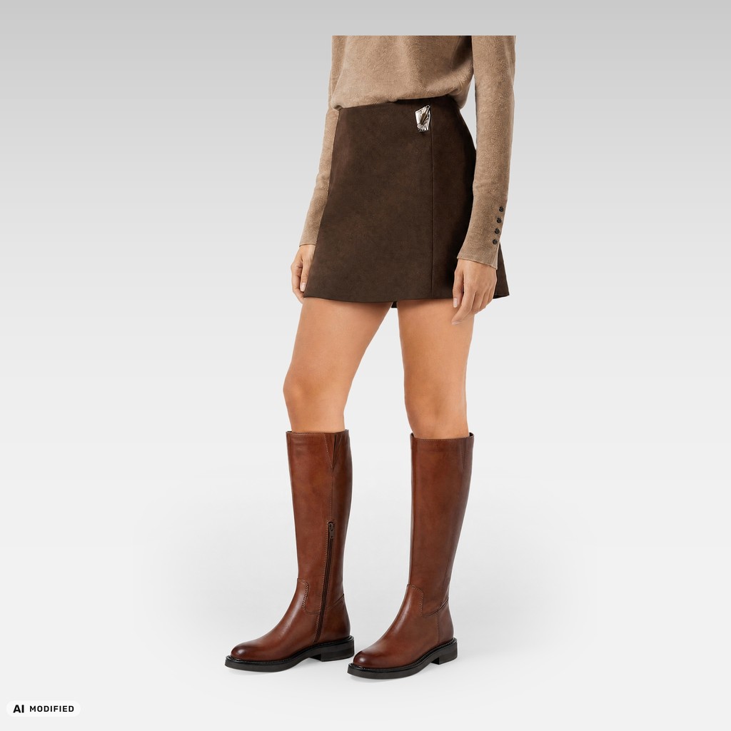 Botas de cuero SERILDA MUJER Marr&oacute;n clair - image number 1 | GEOX