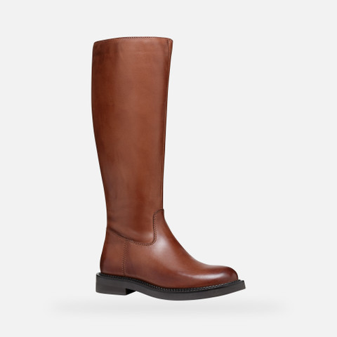Leather boots SERILDA WOMAN Light Brown - image number 1 | GEOX