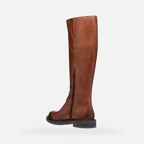 Leather boots SERILDA WOMAN Light Brown - image number 2 | GEOX