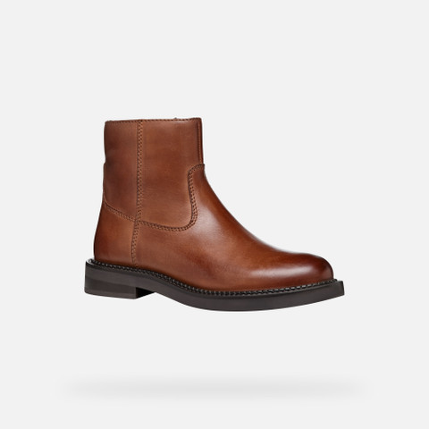 low heel ankle boots SERILDA WOMAN Light Brown - image number 3 | GEOX
