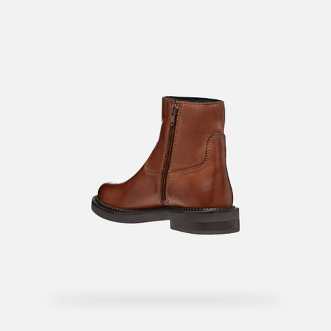 low heel ankle boots SERILDA WOMAN Light Brown - image number 4 | GEOX