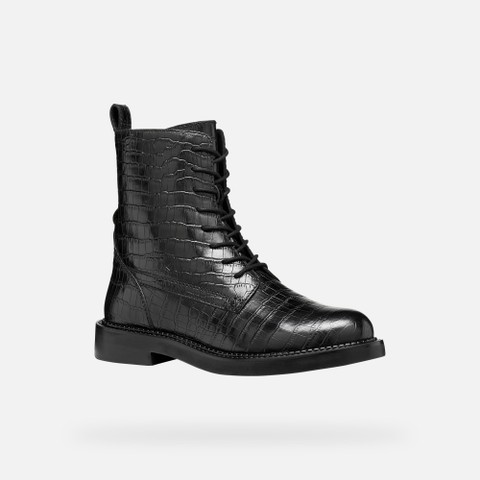 Ankle boots with laces SERILDA WOMAN Black - image number 2 | GEOX