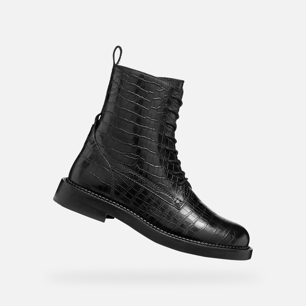 Ankle boots with laces SERILDA WOMAN Black - image number 0 | GEOX