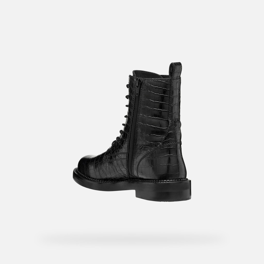 Ankle boots with laces SERILDA WOMAN Black - image number 3 | GEOX