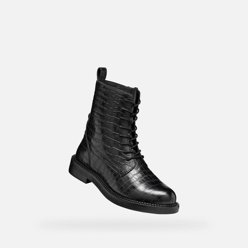 Ankle boots with laces SERILDA WOMAN Black - image number 4 | GEOX
