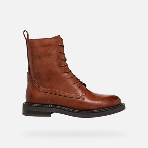 Ankle boots with laces SERILDA WOMAN Light Brown - image number 1 | GEOX