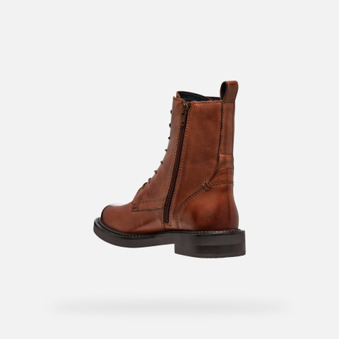 Ankle boots with laces SERILDA WOMAN Light Brown - image number 4 | GEOX
