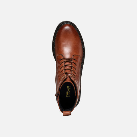 Ankle boots with laces SERILDA WOMAN Light Brown - image number 6 | GEOX
