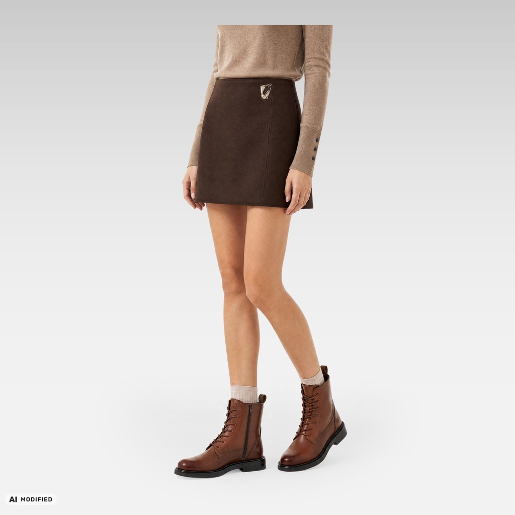 Ankle boots with laces SERILDA WOMAN Dark Brown - image number 1 | GEOX