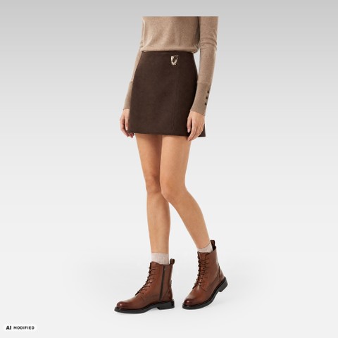 Ankle boots with laces SERILDA WOMAN Dark Brown - image number 1 | GEOX