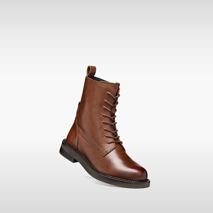 Ankle boots with laces SERILDA WOMAN Dark Brown | GEOX