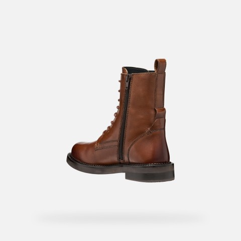 Ankle boots with laces SERILDA WOMAN Dark Brown - image number 4 | GEOX