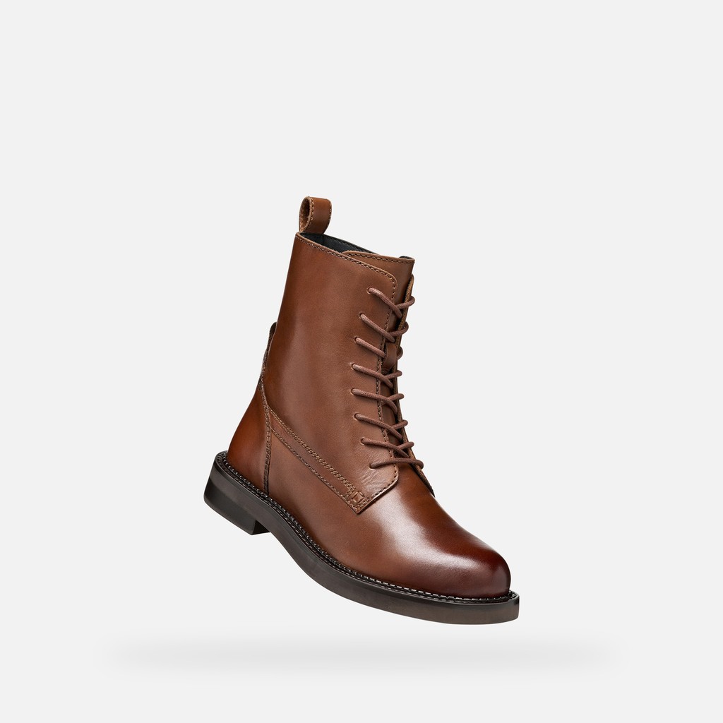 Ankle boots with laces SERILDA WOMAN Dark Brown - image number 5 | GEOX