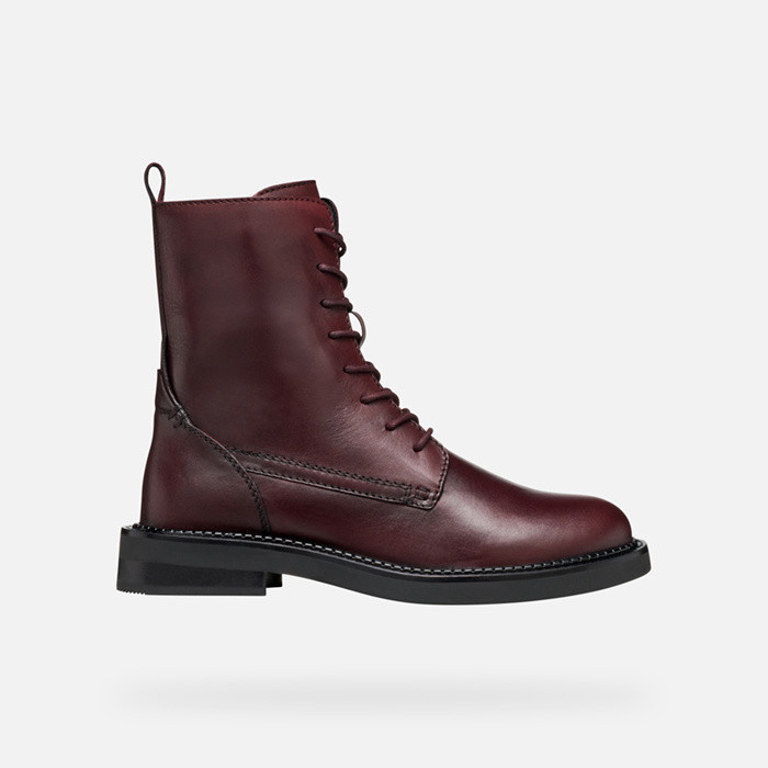 Ankle boots with laces SERILDA WOMAN Wine | GEOX