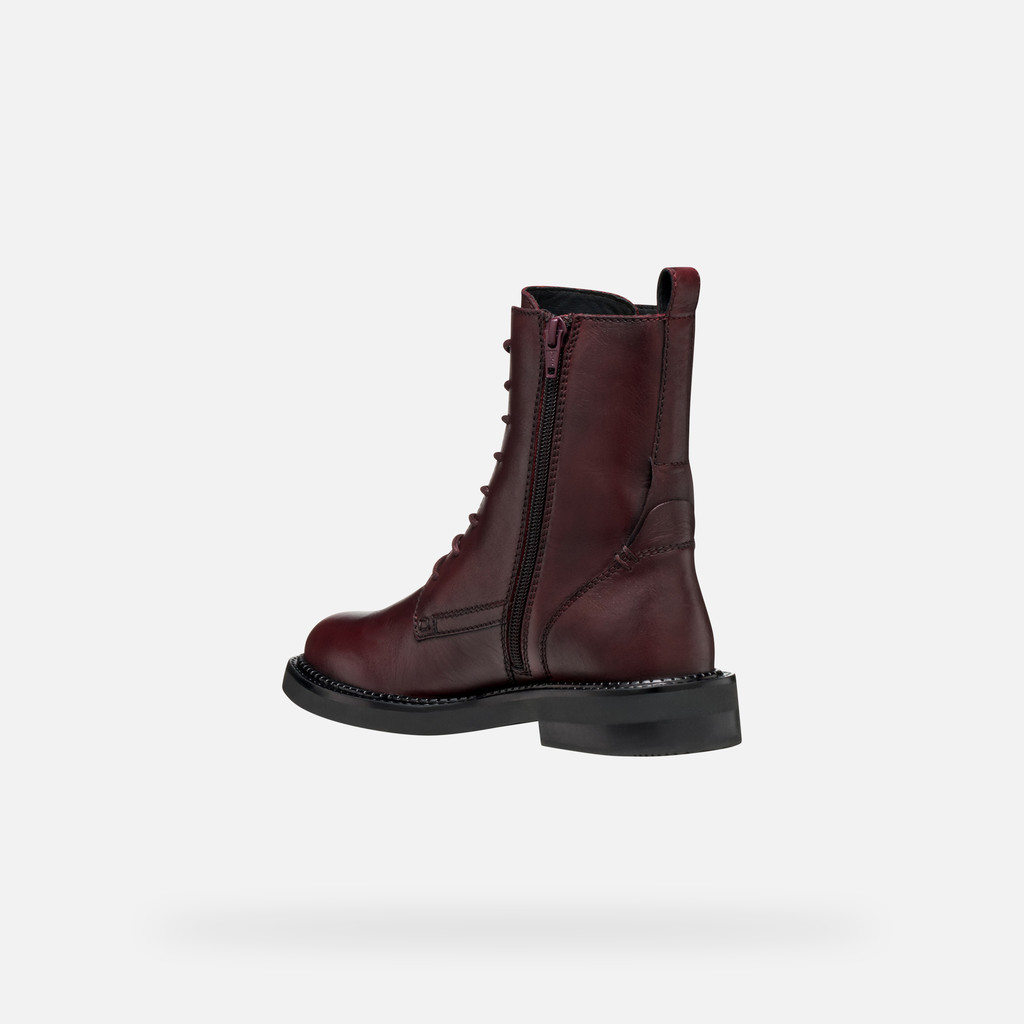 Ankle boots with laces SERILDA WOMAN Wine - image number 3 | GEOX