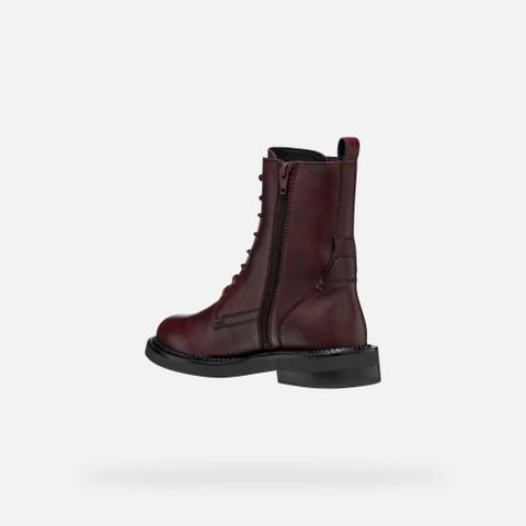Ankle boots with laces SERILDA WOMAN Wine - image number 3 | GEOX