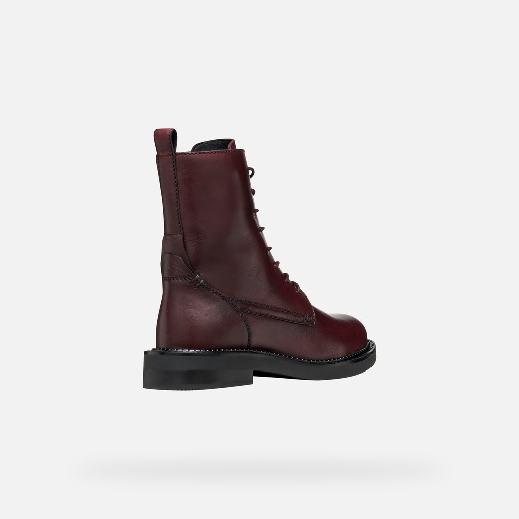 Ankle boots with laces SERILDA WOMAN Wine - image number 4 | GEOX