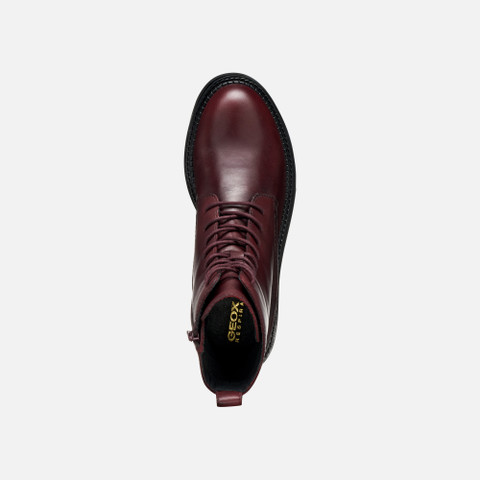 Ankle boots with laces SERILDA WOMAN Wine - image number 5 | GEOX
