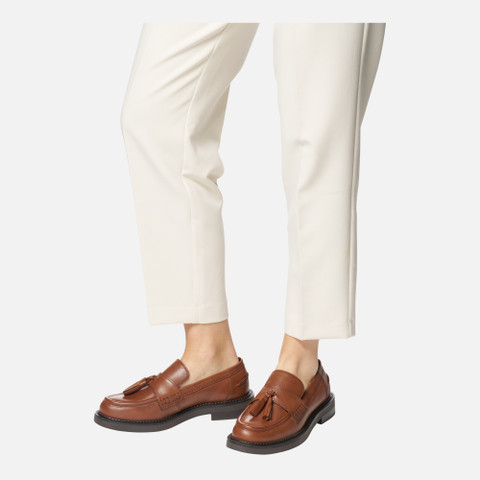 Leather loafers SERILDA WOMAN Light Brown - image number 2 | GEOX