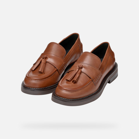 Leather loafers SERILDA WOMAN Light Brown - image number 8 | GEOX