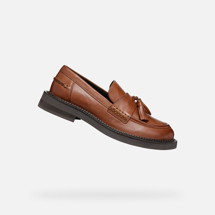 Leather loafers SERILDA WOMAN Light Brown | GEOX