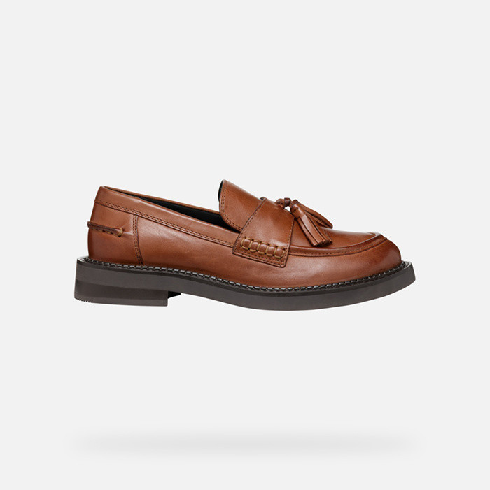 Leather loafers SERILDA WOMAN Light Brown | GEOX