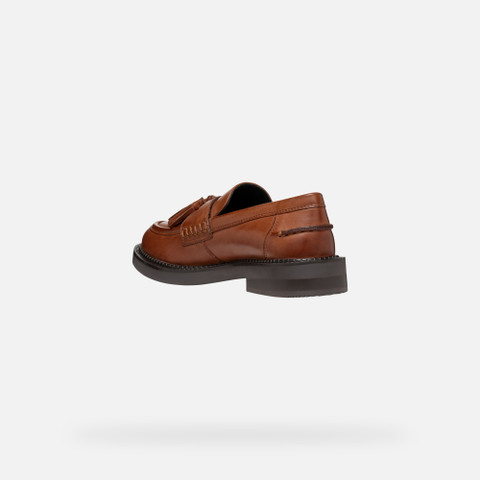 Leather loafers SERILDA WOMAN Light Brown - image number 4 | GEOX