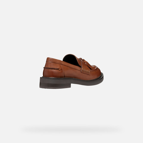 Leather loafers SERILDA WOMAN Light Brown - image number 5 | GEOX