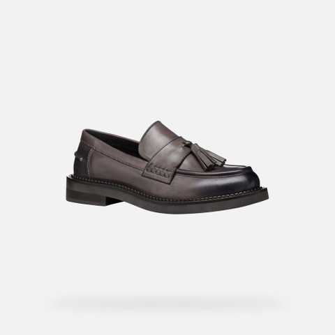 Leather loafers SERILDA WOMAN Taupe - image number 3 | GEOX