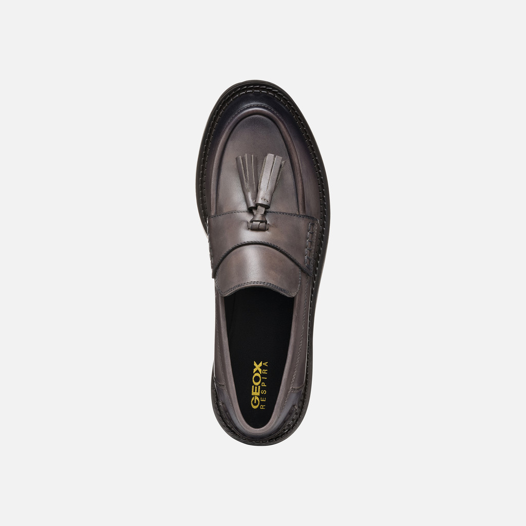 Leather loafers SERILDA WOMAN Taupe - image number 6 | GEOX