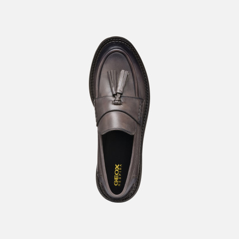 Leather loafers SERILDA WOMAN Taupe - image number 6 | GEOX