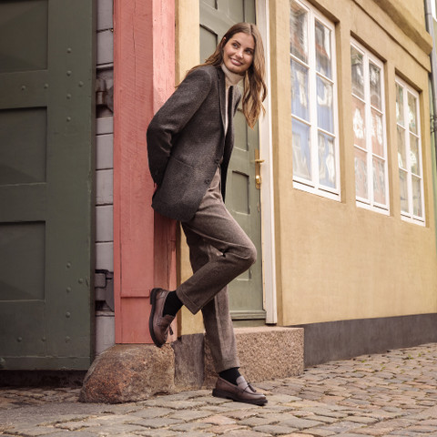 Leather loafers SERILDA WOMAN Taupe - image number 8 | GEOX