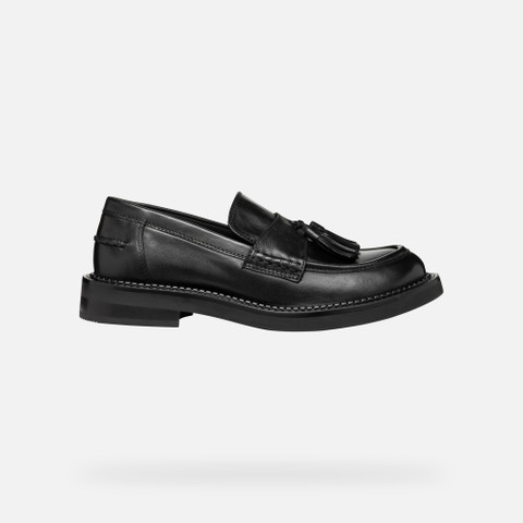 Leather loafers SERILDA WOMAN Black - image number 1 | GEOX