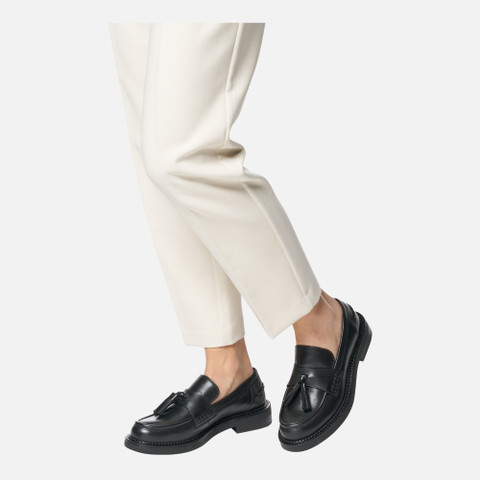 Leather loafers SERILDA WOMAN Black - image number 2 | GEOX
