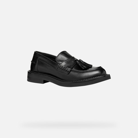 Leather loafers SERILDA WOMAN Black - image number 3 | GEOX