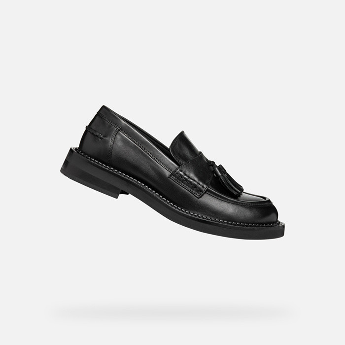 Leather loafers SERILDA WOMAN Black | GEOX