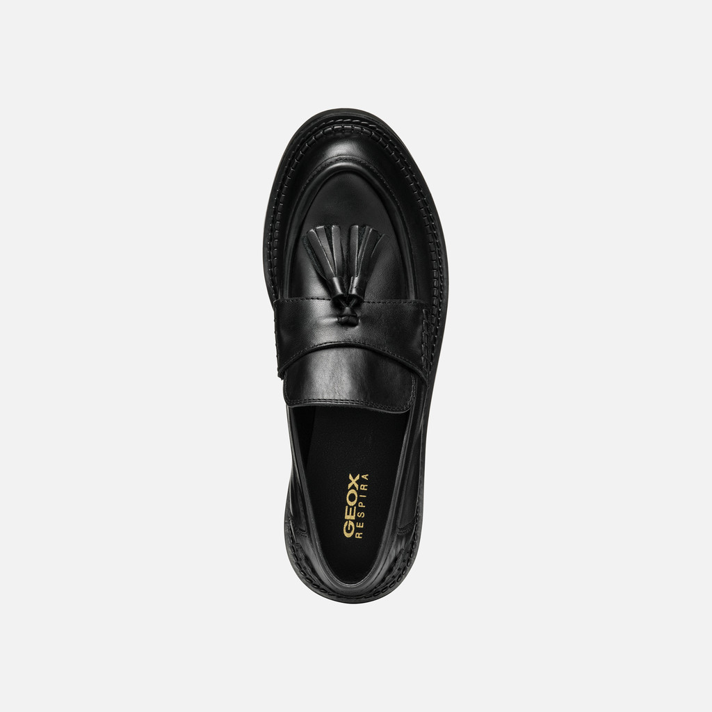 Leather loafers SERILDA WOMAN Black - image number 6 | GEOX