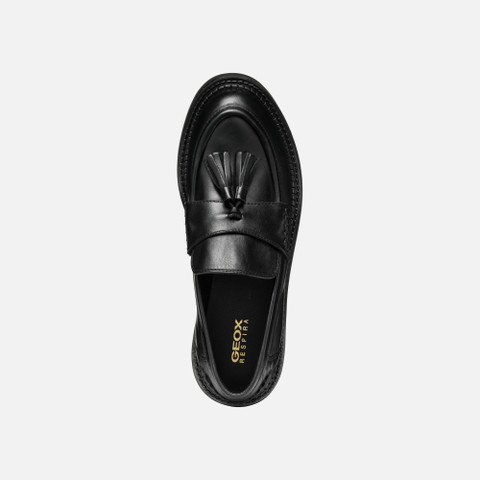 Leather loafers SERILDA WOMAN Black - image number 6 | GEOX