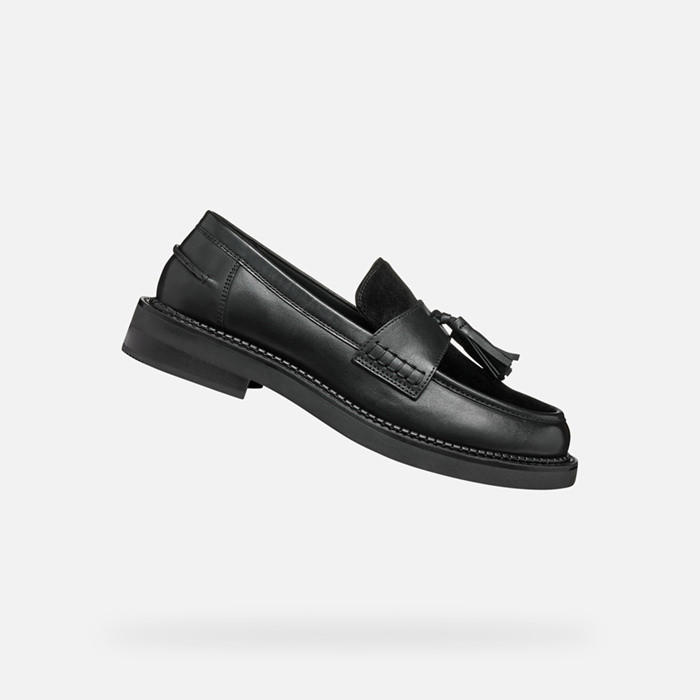 Mocasines de cuero SERILDA MUJER Negro | GEOX