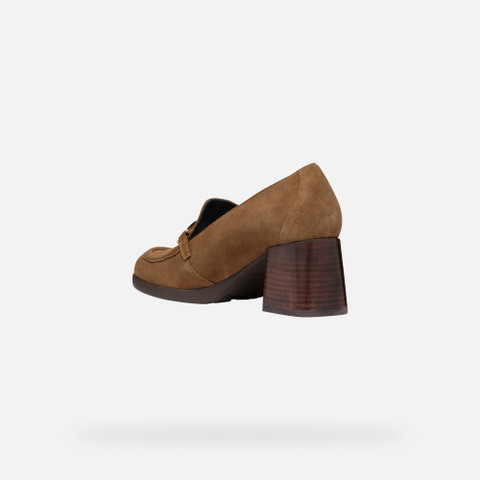 Heeled loafers WALK PLEASURE 55 WOMAN Mud - image number 3 | GEOX